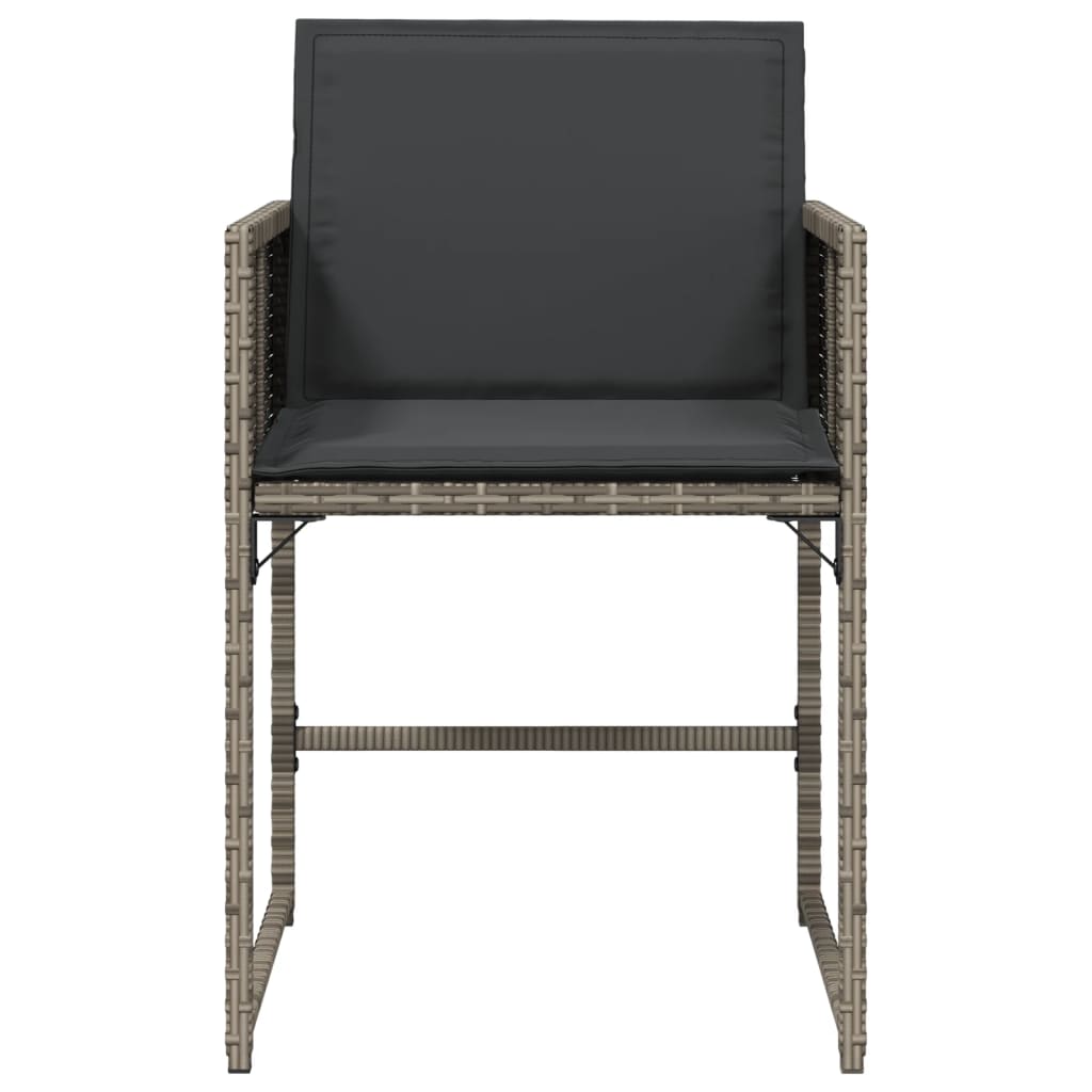 Tuinstoelen 4 st met kussens poly rattan grijs is nu te koop bij PeponiXL, paradijselijk wonen!