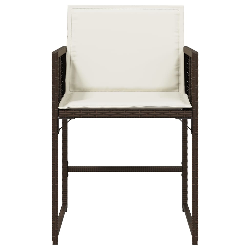 Tuinstoelen 4 st met kussens poly rattan bruin is nu te koop bij PeponiXL, paradijselijk wonen!