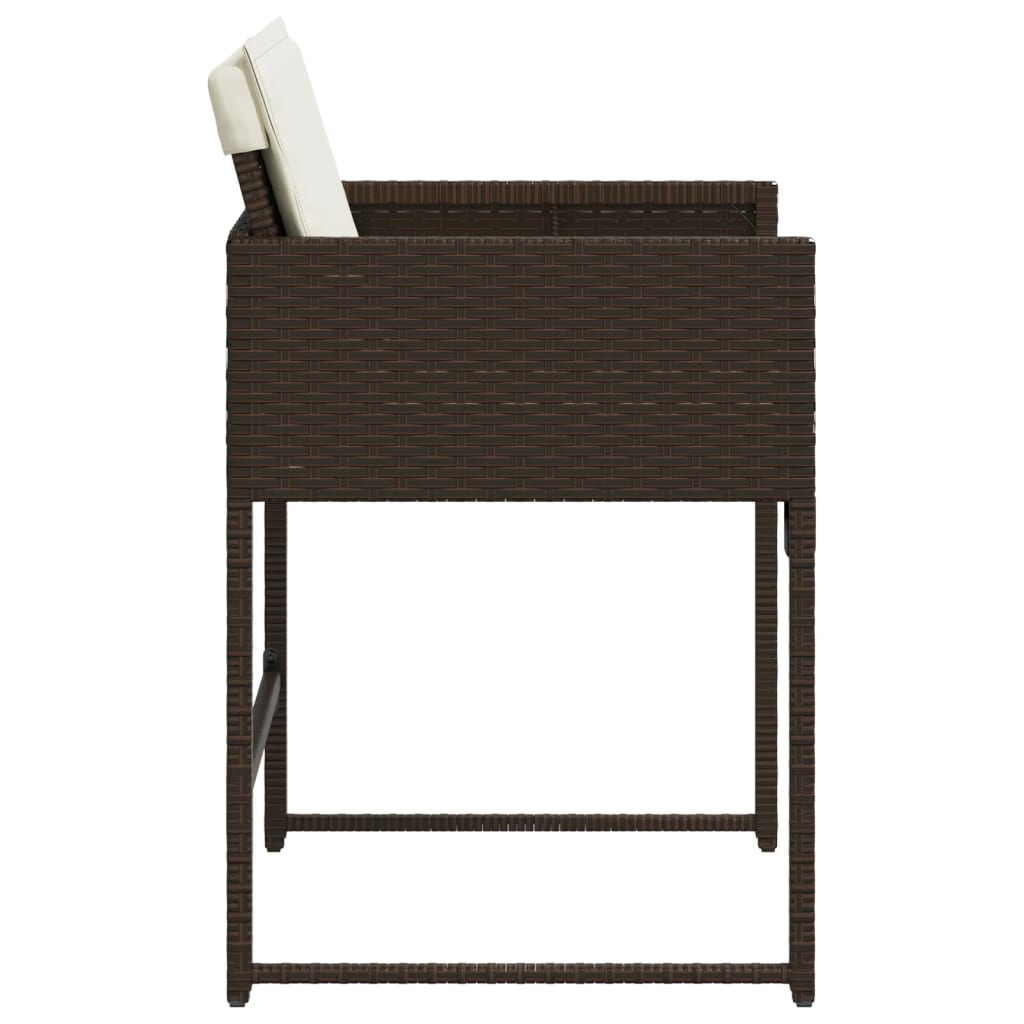 Tuinstoelen 4 st met kussens poly rattan bruin is nu te koop bij PeponiXL, paradijselijk wonen!