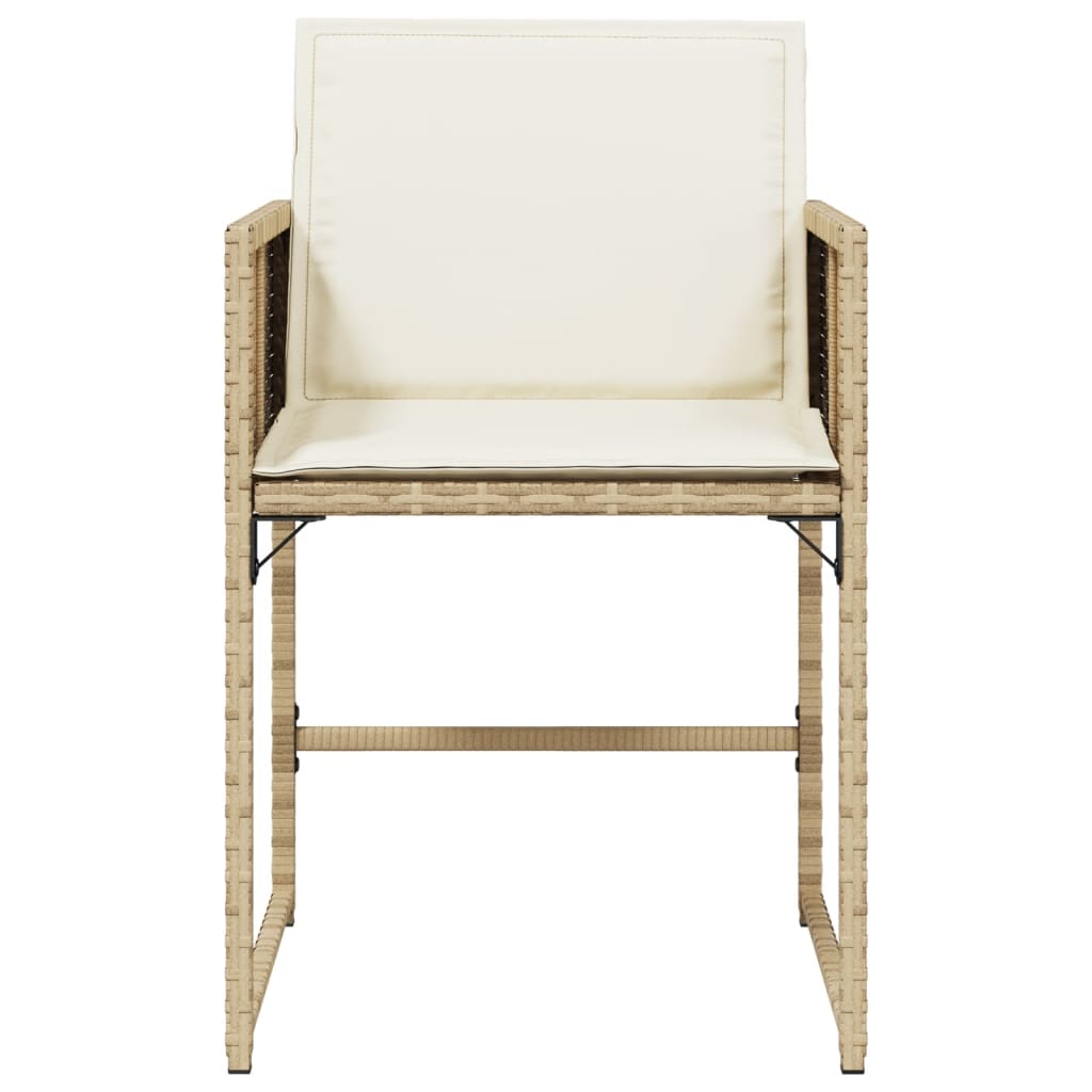 Tuinstoelen 4 st met kussens poly rattan beige is nu te koop bij PeponiXL, paradijselijk wonen!