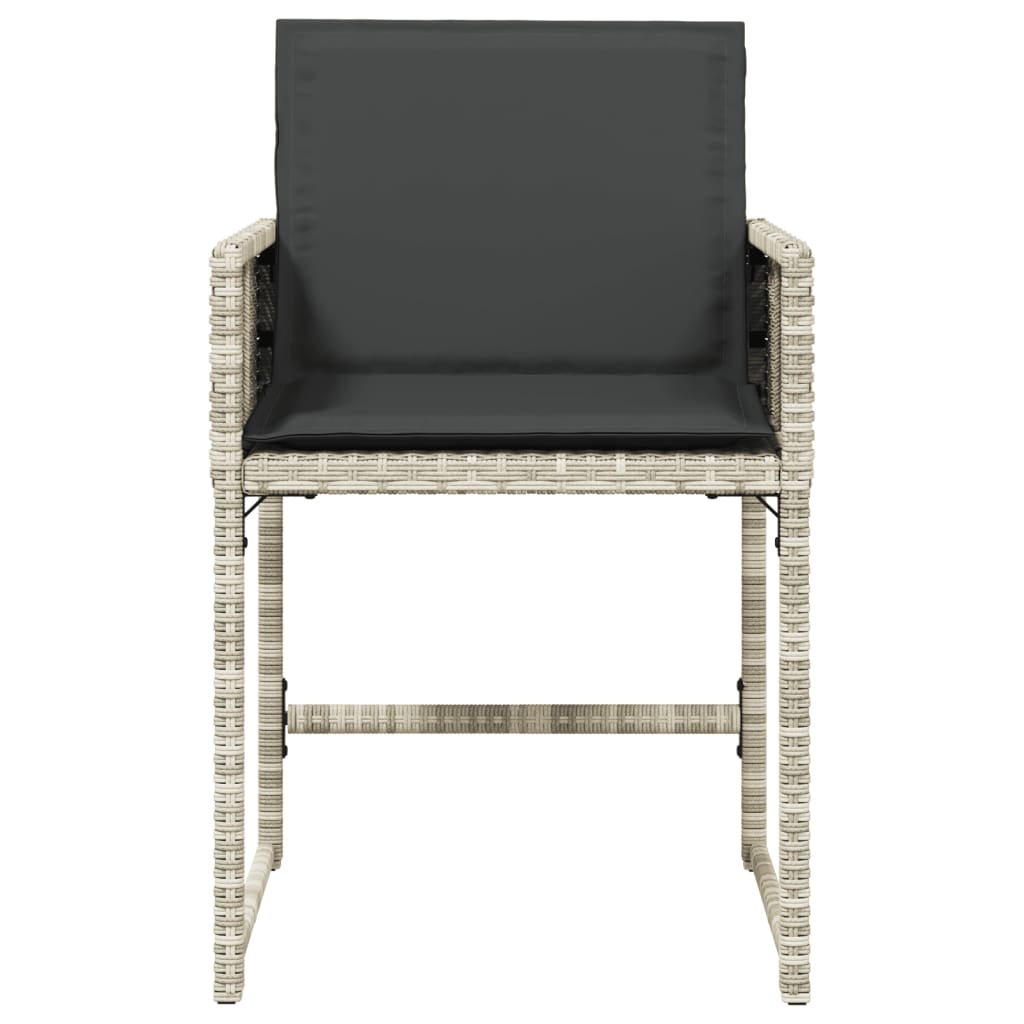Tuinstoelen 4 st met kussens poly rattan lichtgrijs is nu te koop bij PeponiXL, paradijselijk wonen!