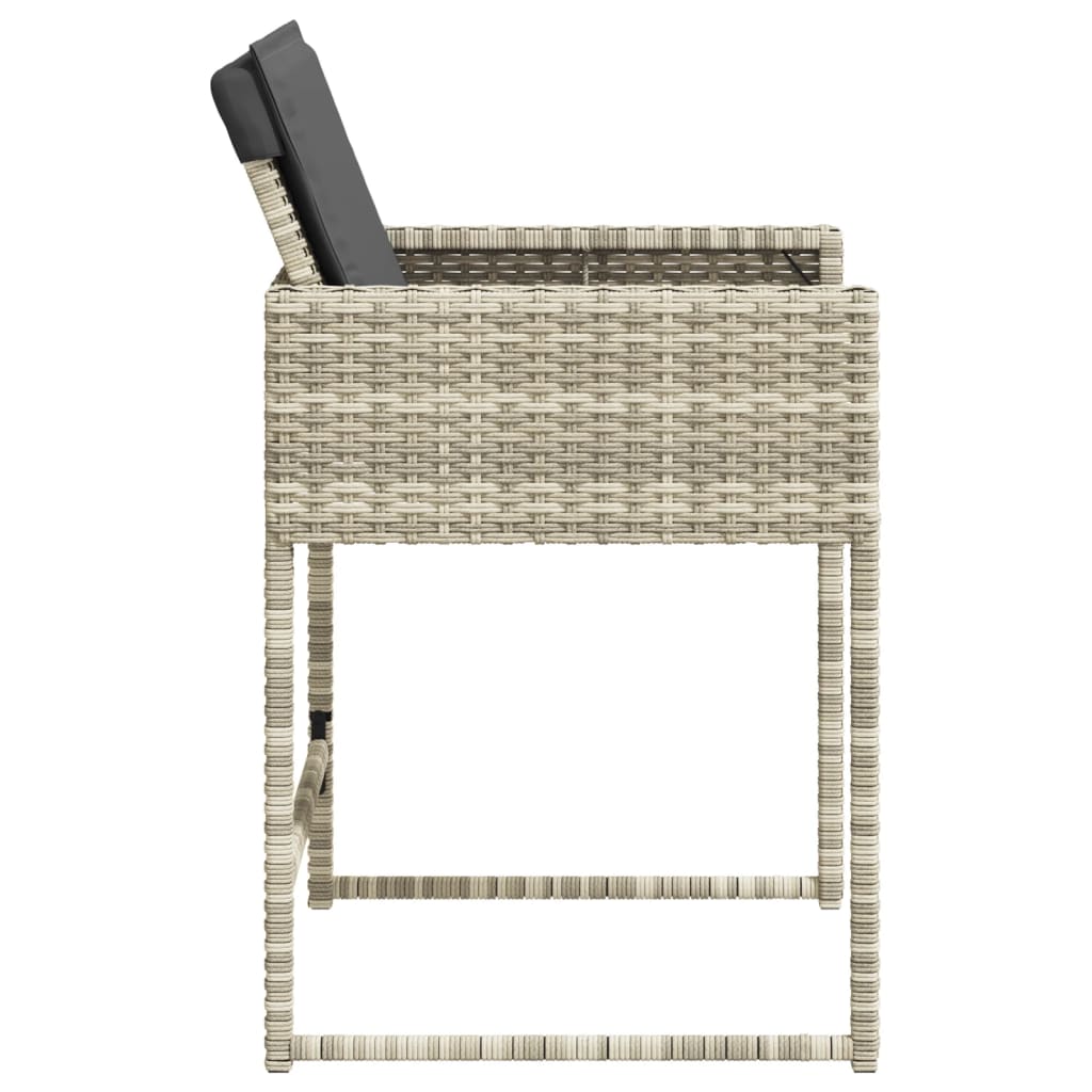 Tuinstoelen 4 st met kussens poly rattan lichtgrijs is nu te koop bij PeponiXL, paradijselijk wonen!