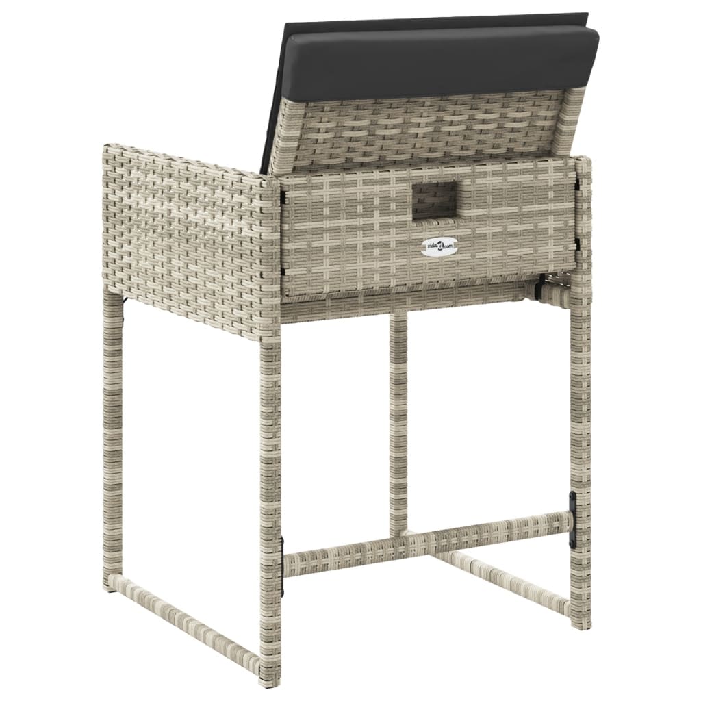 Tuinstoelen 4 st met kussens poly rattan lichtgrijs is nu te koop bij PeponiXL, paradijselijk wonen!