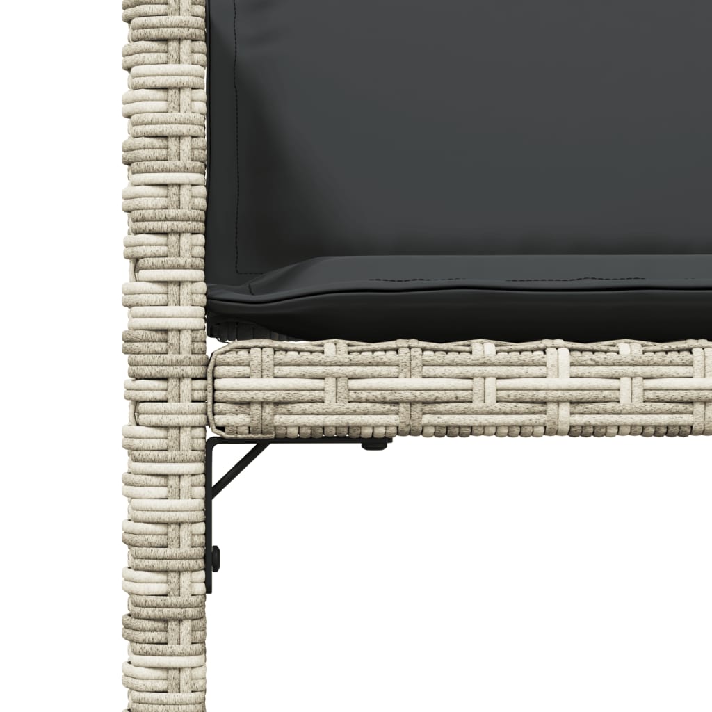 Tuinstoelen 4 st met kussens poly rattan lichtgrijs is nu te koop bij PeponiXL, paradijselijk wonen!