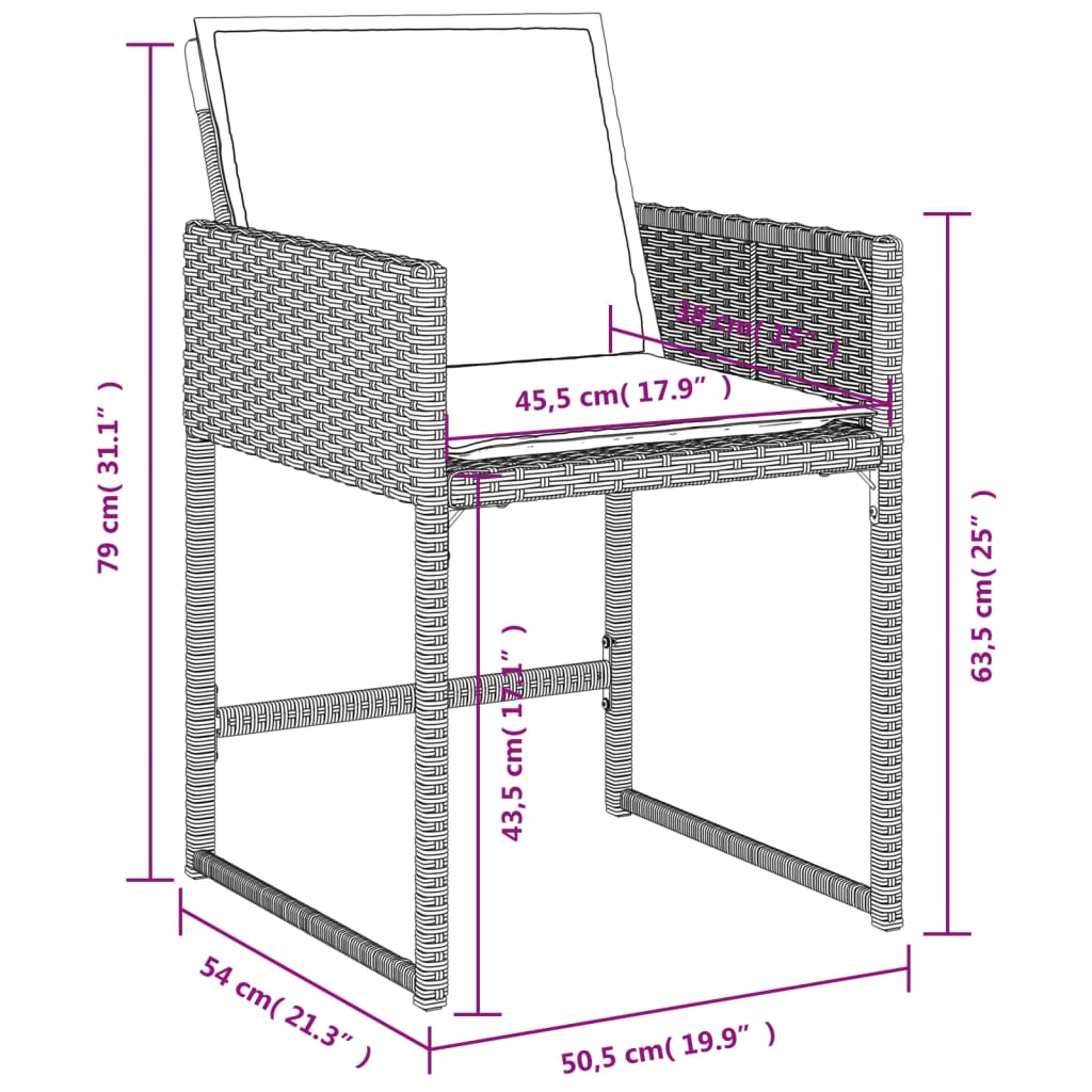 Tuinstoelen 4 st met kussens poly rattan lichtgrijs is nu te koop bij PeponiXL, paradijselijk wonen!