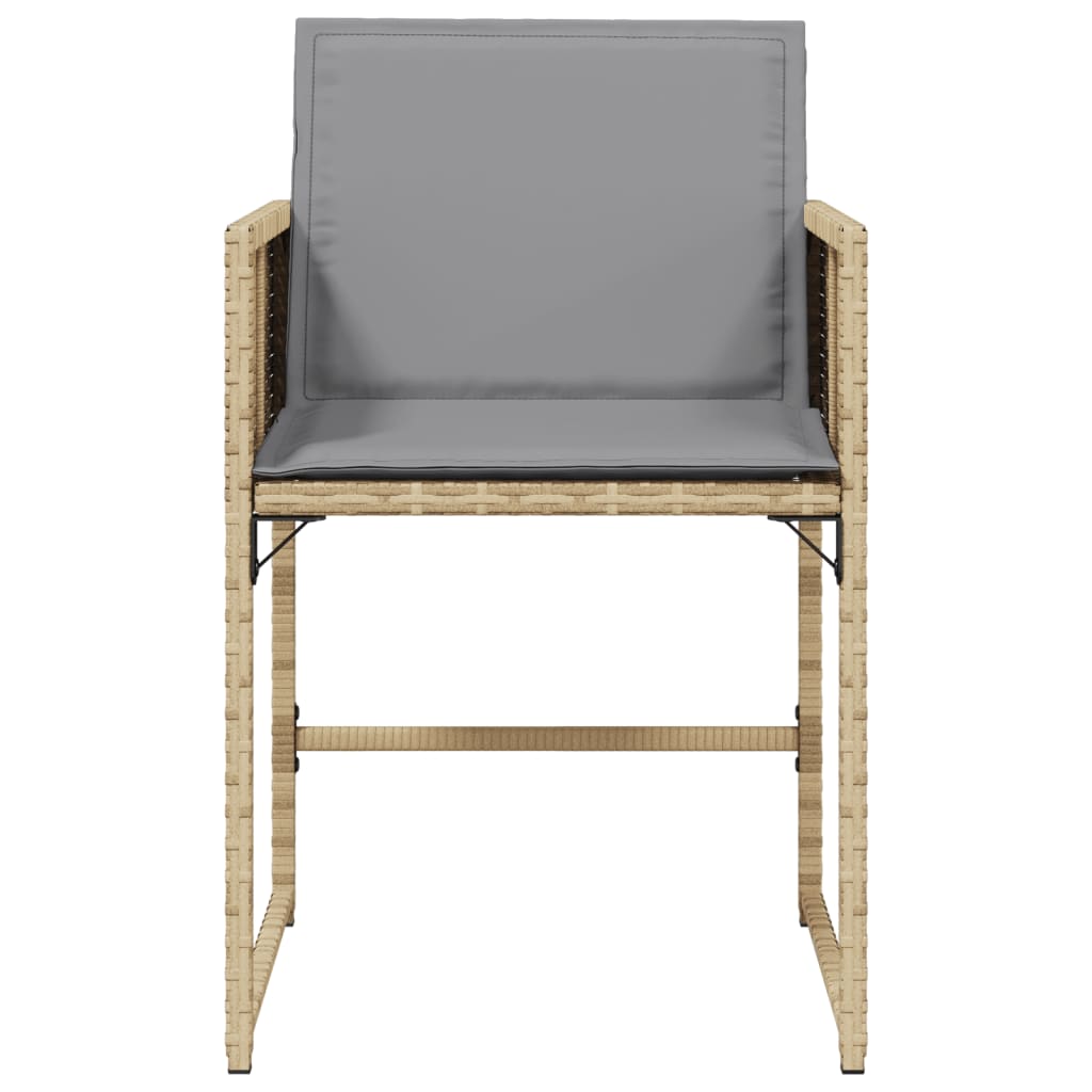 Tuinstoelen 4 st met kussens poly rattan gemengd beige is nu te koop bij PeponiXL, paradijselijk wonen!