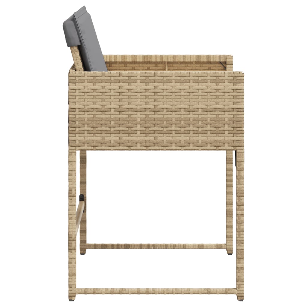 Tuinstoelen 4 st met kussens poly rattan gemengd beige is nu te koop bij PeponiXL, paradijselijk wonen!