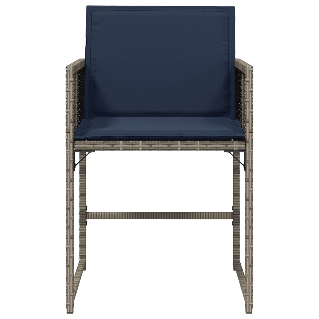 Tuinstoelen 4 st met kussens poly rattan grijs is nu te koop bij PeponiXL, paradijselijk wonen!