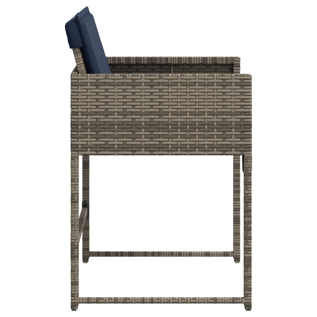 Tuinstoelen 4 st met kussens poly rattan grijs is nu te koop bij PeponiXL, paradijselijk wonen!