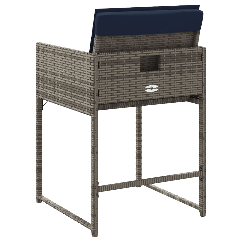 Tuinstoelen 4 st met kussens poly rattan grijs is nu te koop bij PeponiXL, paradijselijk wonen!