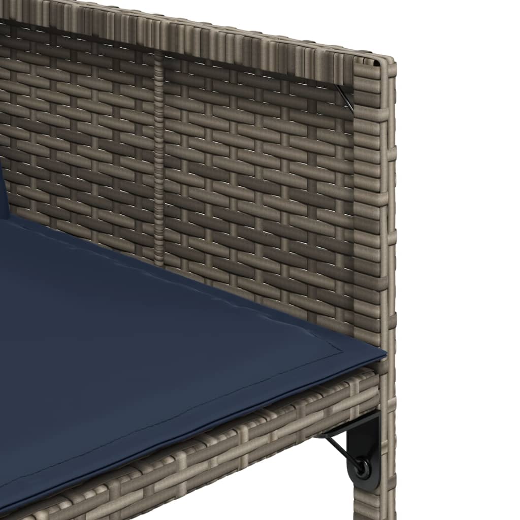 Tuinstoelen 4 st met kussens poly rattan grijs is nu te koop bij PeponiXL, paradijselijk wonen!