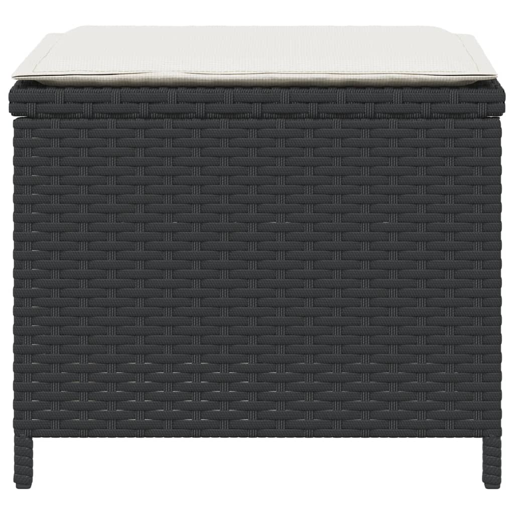 Tuinkrukken 4 st met kussens 40x40x35 cm poly rattan zwart is nu te koop bij PeponiXL, paradijselijk wonen!