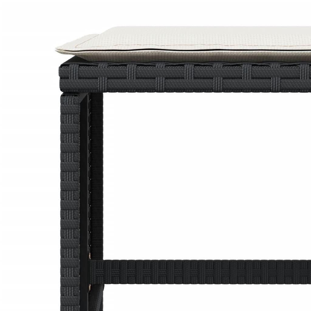 Tuinkrukken 4 st met kussens 40x40x35 cm poly rattan zwart is nu te koop bij PeponiXL, paradijselijk wonen!