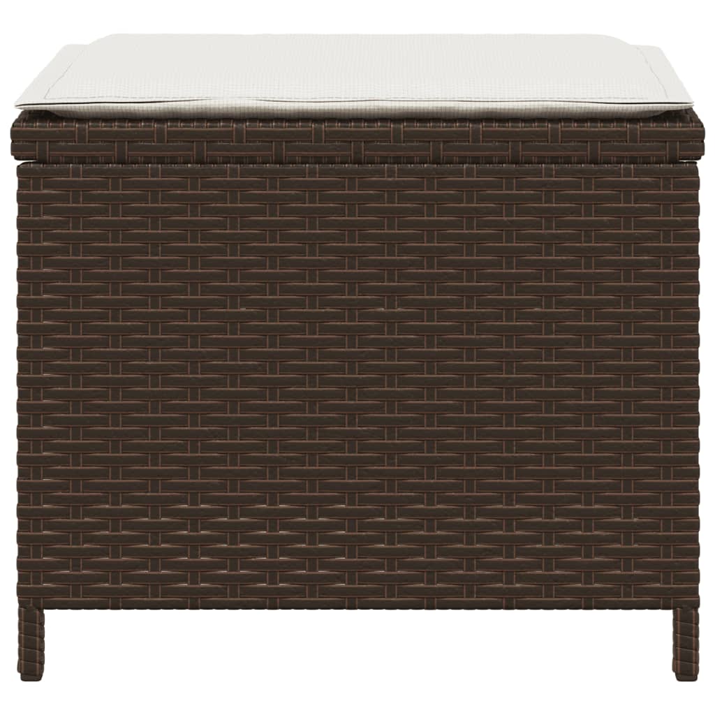 Tuinkrukken 4 st met kussens 40x40x35 cm poly rattan bruin is nu te koop bij PeponiXL, paradijselijk wonen!