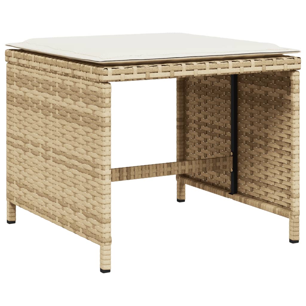 Tuinkrukken 4 st met kussens 40x40x35 cm poly rattan beige is nu te koop bij PeponiXL, paradijselijk wonen!