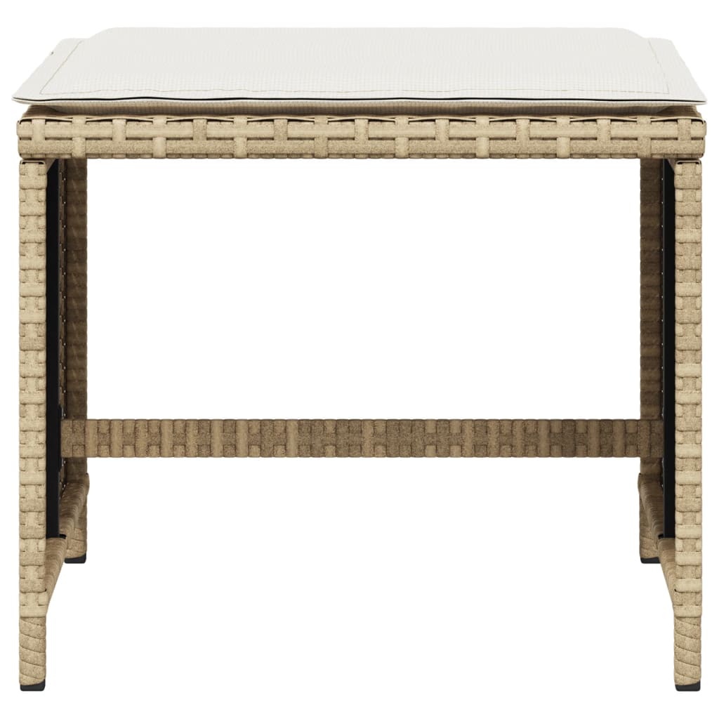 Tuinkrukken 4 st met kussens 40x40x35 cm poly rattan beige is nu te koop bij PeponiXL, paradijselijk wonen!