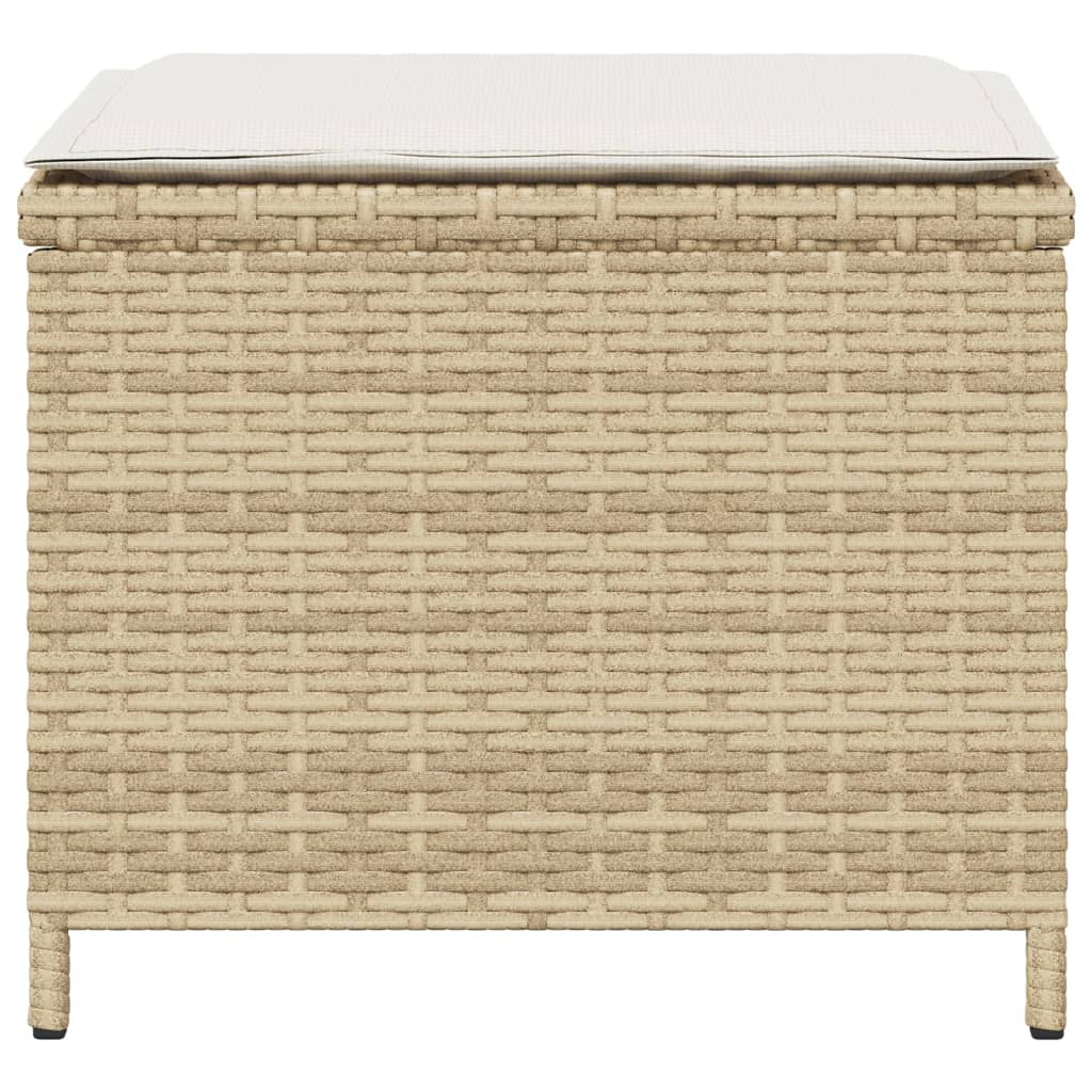 Tuinkrukken 4 st met kussens 40x40x35 cm poly rattan beige is nu te koop bij PeponiXL, paradijselijk wonen!