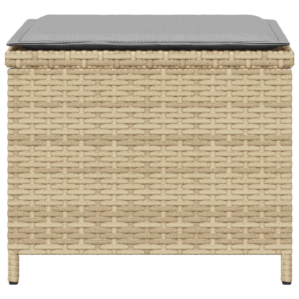 Tuinkrukken 4 st kussens 40x40x35 cm poly rattan gemengd beige is nu te koop bij PeponiXL, paradijselijk wonen!