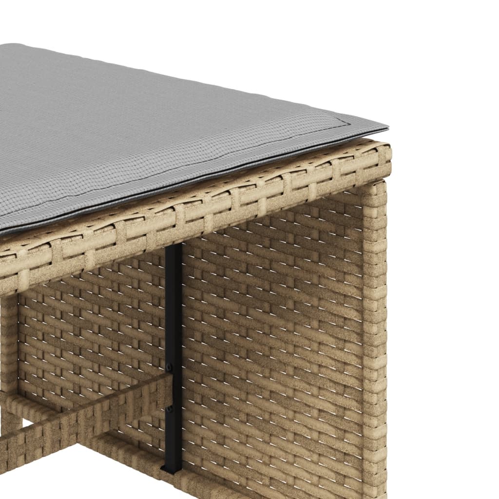 Tuinkrukken 4 st kussens 40x40x35 cm poly rattan gemengd beige is nu te koop bij PeponiXL, paradijselijk wonen!