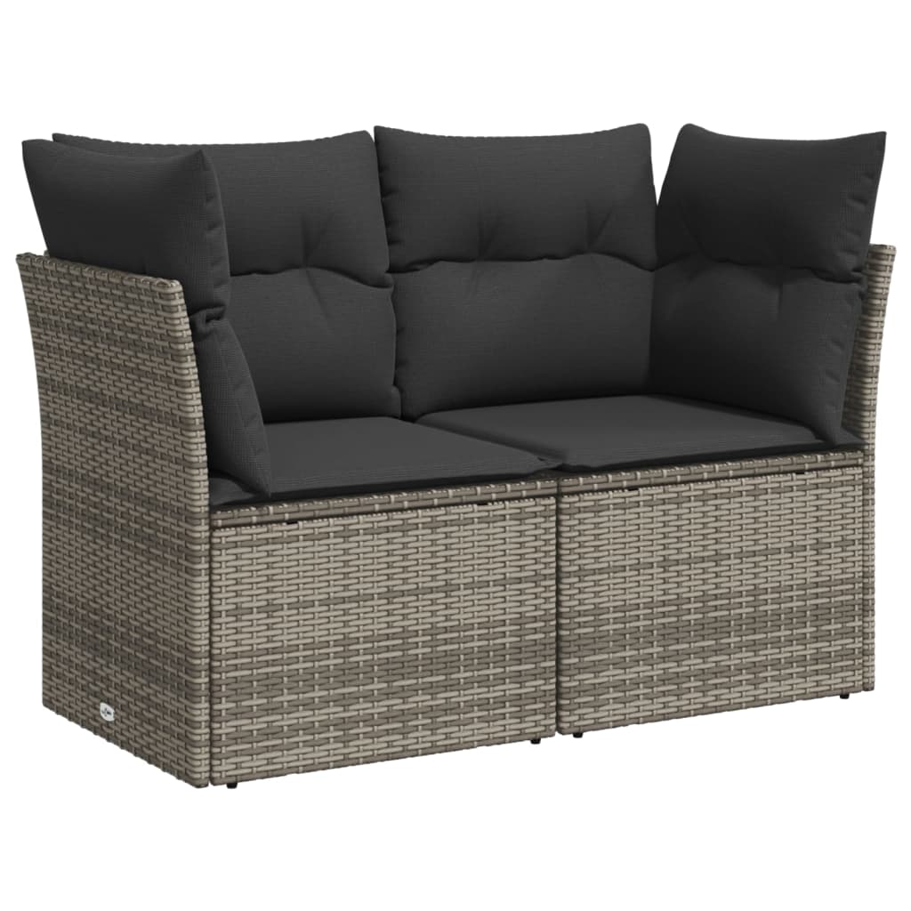 6-delige Loungeset met kussens poly rattan grijs is nu te koop bij PeponiXL, paradijselijk wonen!