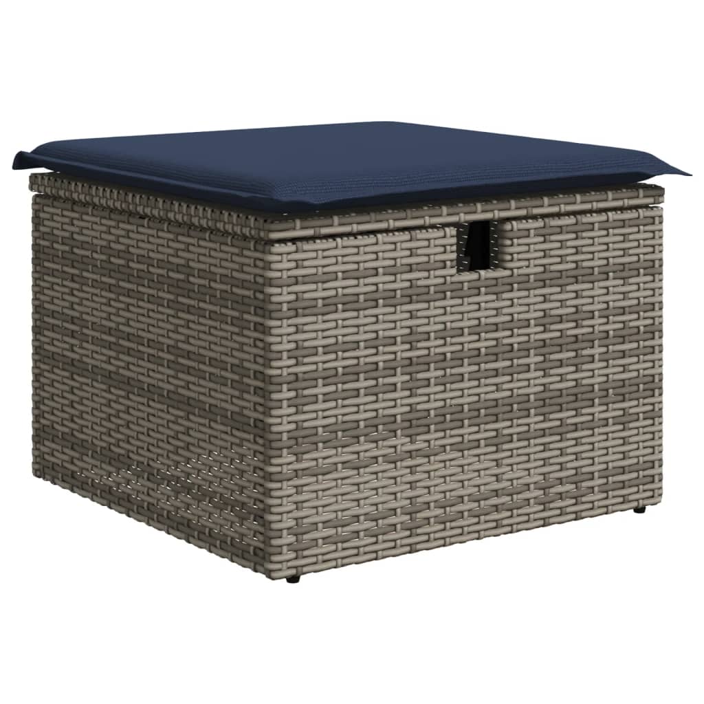6-delige tuinbankset met kussens, grijs polyrotan is nu te koop bij PeponiXL, paradijselijk wonen!