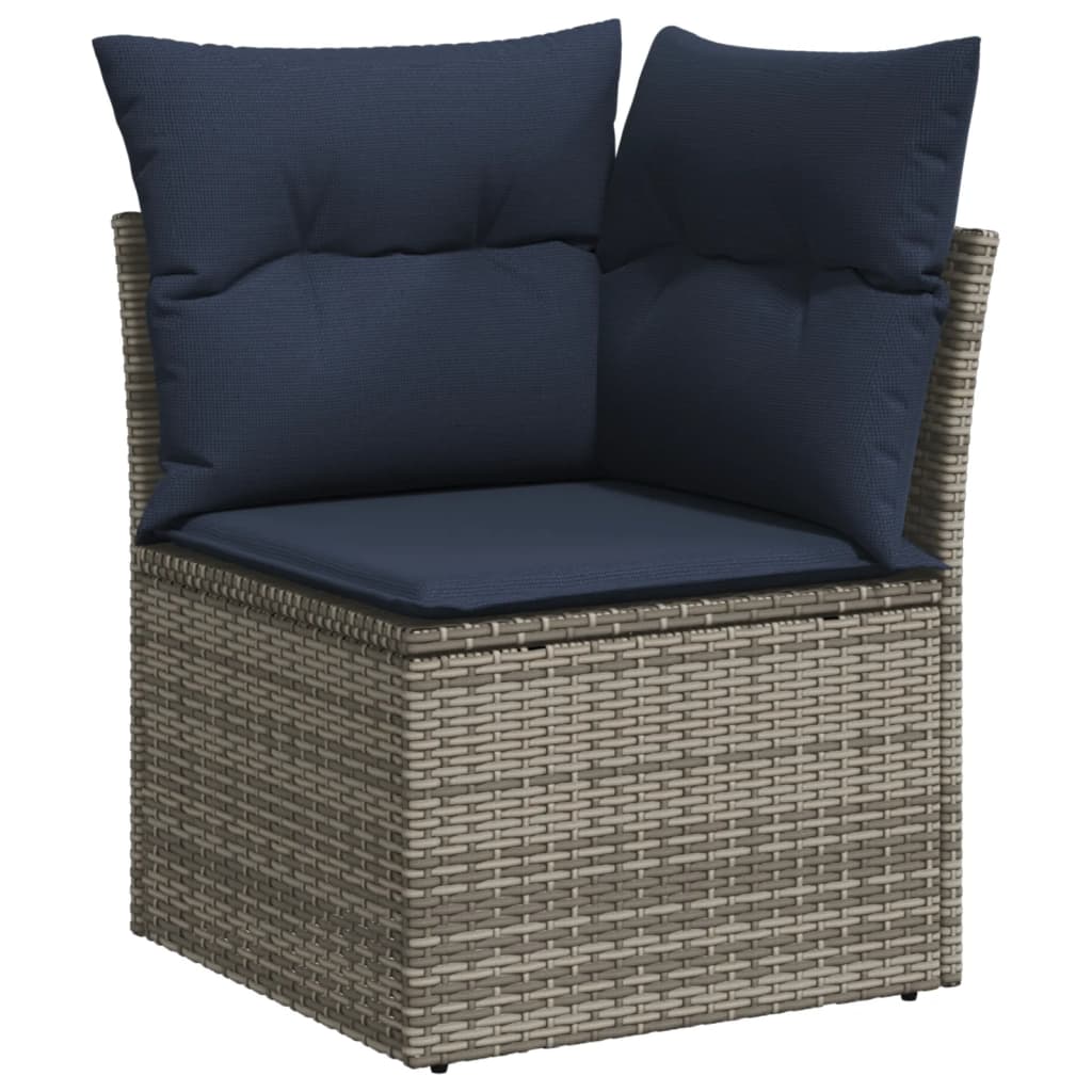 8-delige tuinbankset met kussens, grijs polyrotan is nu te koop bij PeponiXL, paradijselijk wonen!