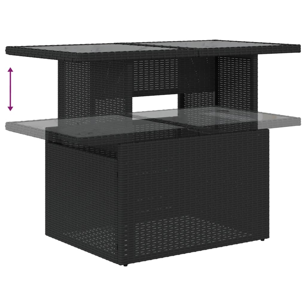 8-delige Loungeset met kussens poly rattan zwart is nu te koop bij PeponiXL, paradijselijk wonen!
