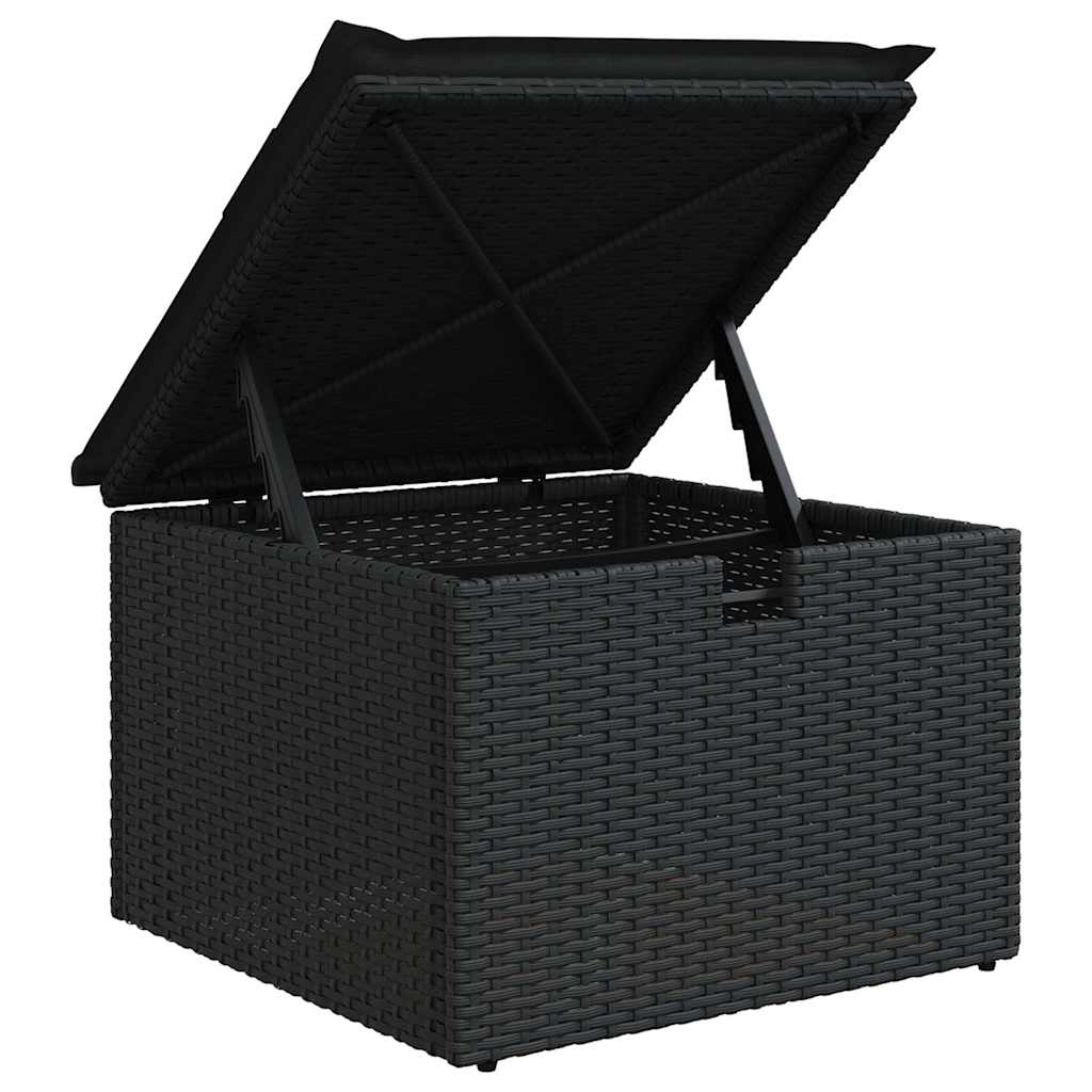 9-delige Loungeset met kussens poly rattan zwart is nu te koop bij PeponiXL, paradijselijk wonen!