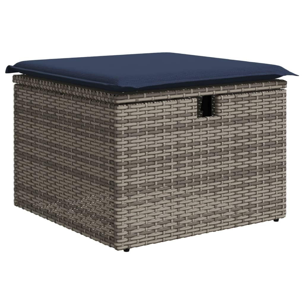 6-delige tuinbankset met kussens, grijs polyrotan is nu te koop bij PeponiXL, paradijselijk wonen!