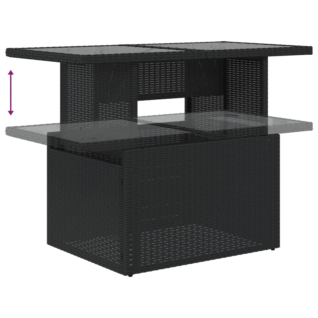 7-delige Loungeset met kussens poly rattan zwart is nu te koop bij PeponiXL, paradijselijk wonen!