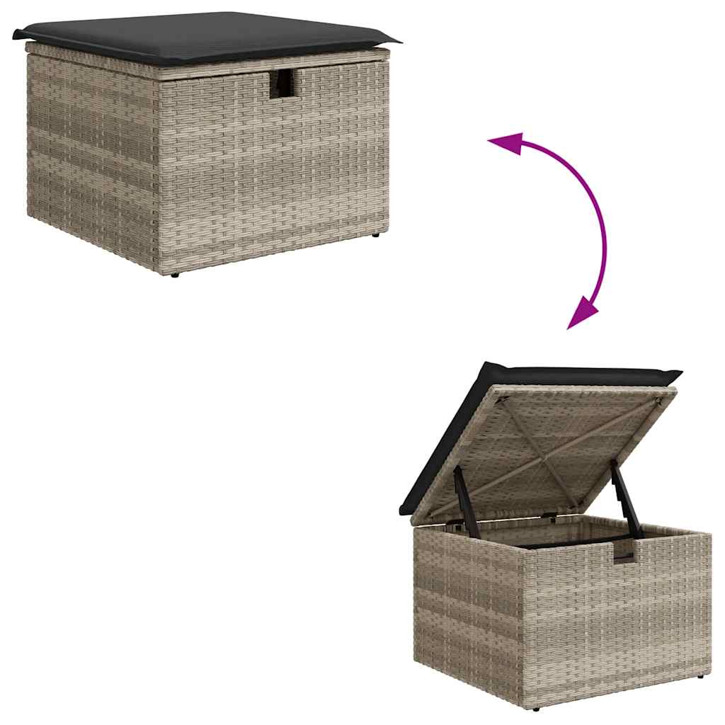 8-delige Loungeset met kussens poly rattan lichtgrijs is nu te koop bij PeponiXL, paradijselijk wonen!