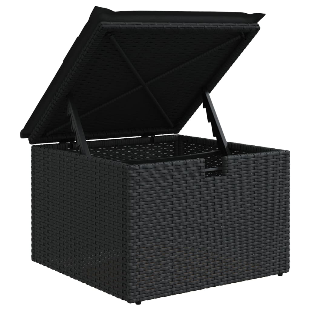 8-delige Loungeset met kussens poly rattan zwart is nu te koop bij PeponiXL, paradijselijk wonen!