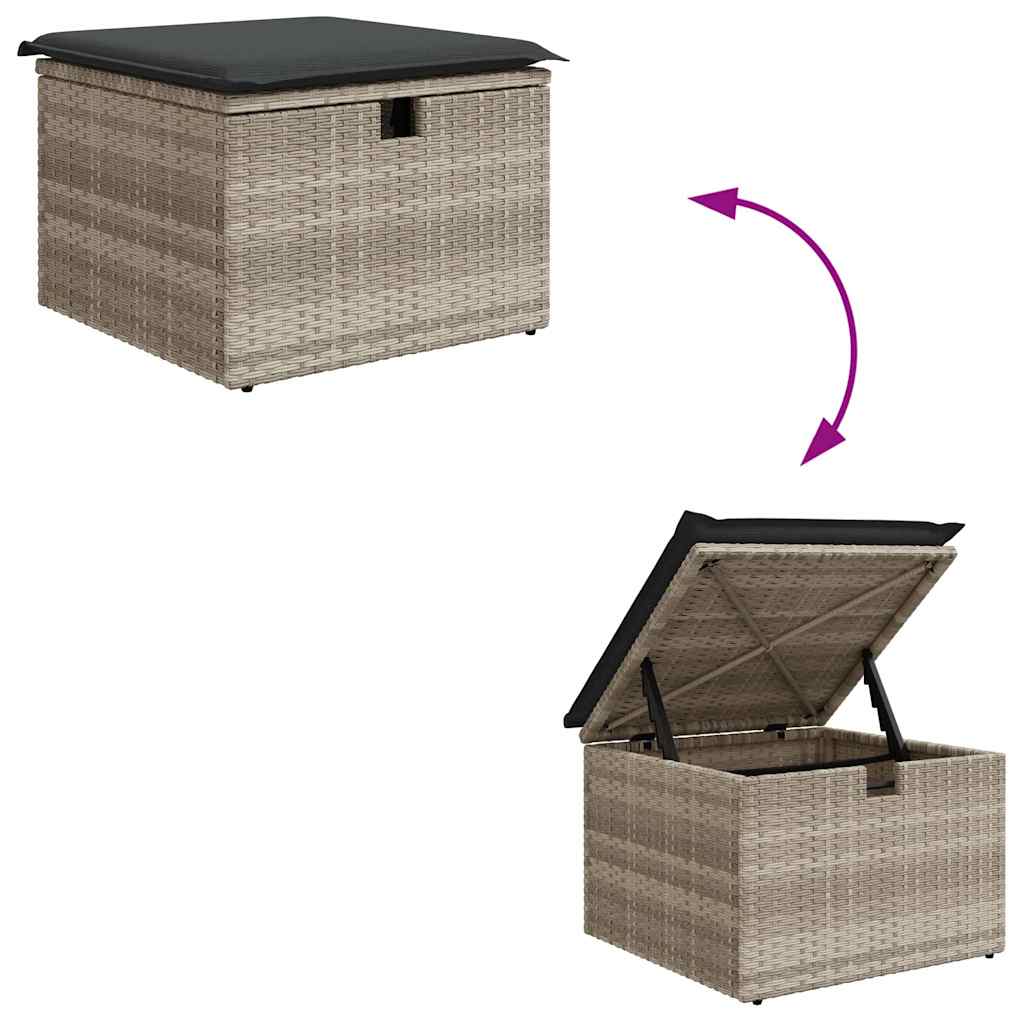 8-delige Loungeset met kussens poly rattan lichtgrijs is nu te koop bij PeponiXL, paradijselijk wonen!