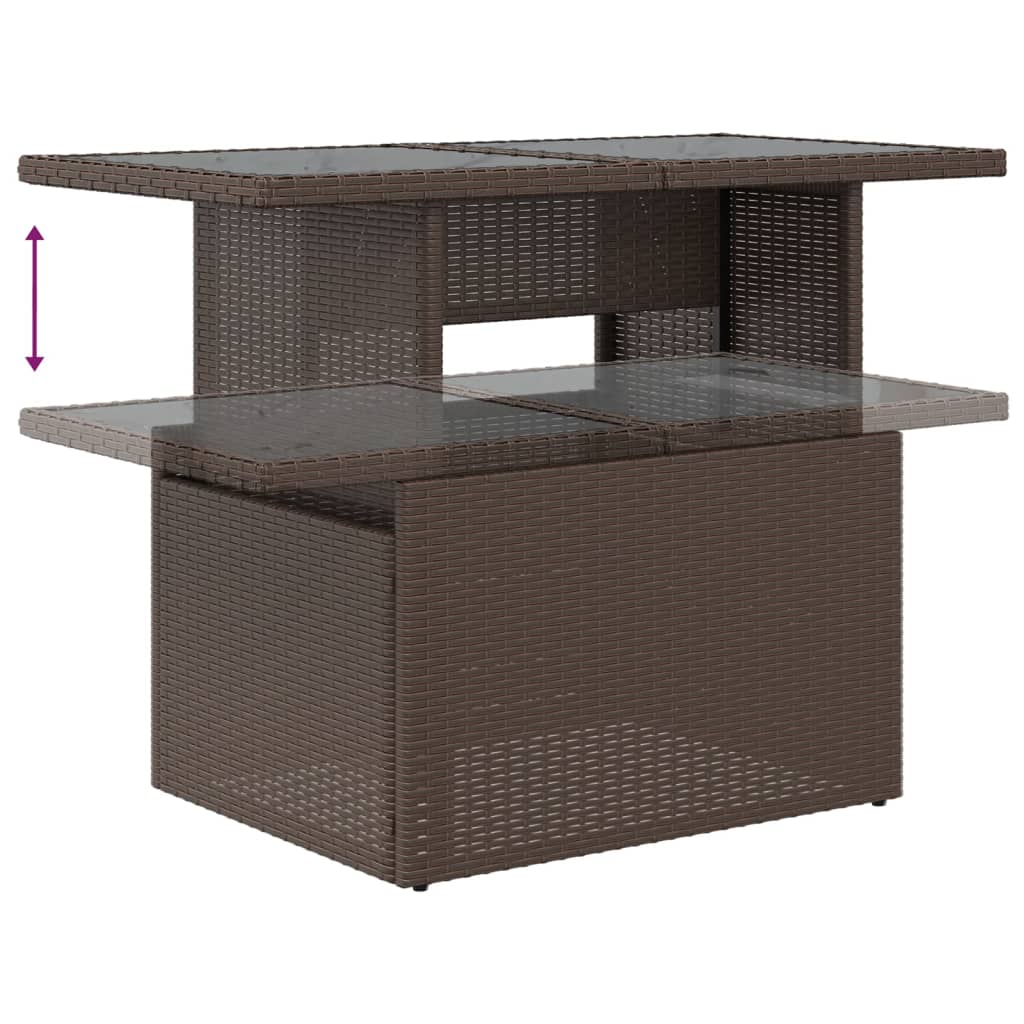 9-delige tuinbankset met kussens, bruin polyrotan is nu te koop bij PeponiXL, paradijselijk wonen!
