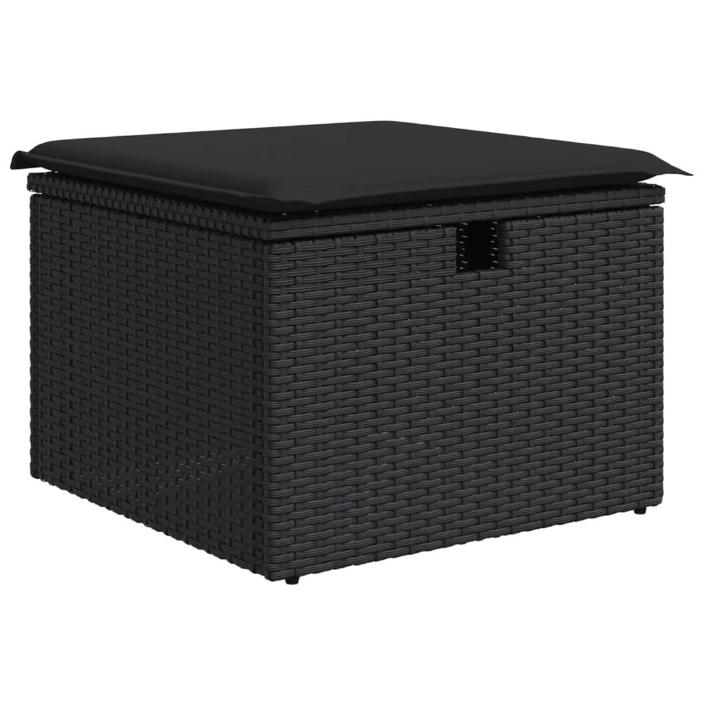 6-delige Loungeset met kussens poly rattan zwart is nu te koop bij PeponiXL, paradijselijk wonen!