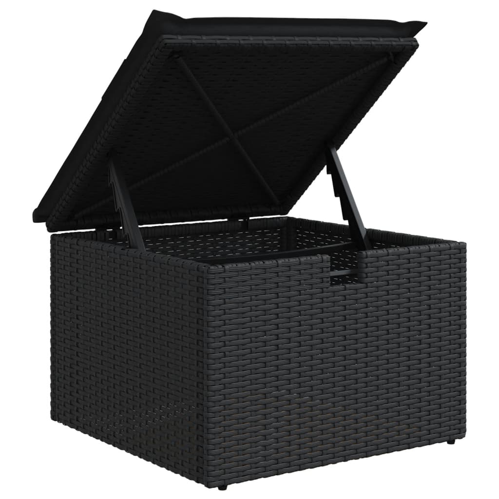 7-delige Loungeset met kussens poly rattan zwart is nu te koop bij PeponiXL, paradijselijk wonen!