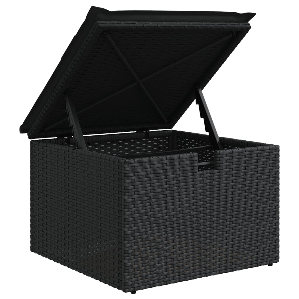 8-delige Loungeset met kussens poly rattan zwart is nu te koop bij PeponiXL, paradijselijk wonen!