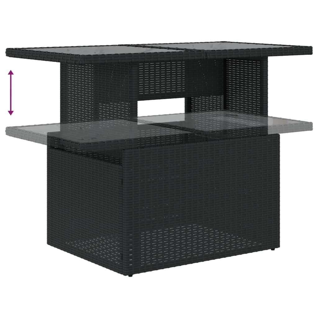 8-delige Loungeset met kussens poly rattan zwart is nu te koop bij PeponiXL, paradijselijk wonen!
