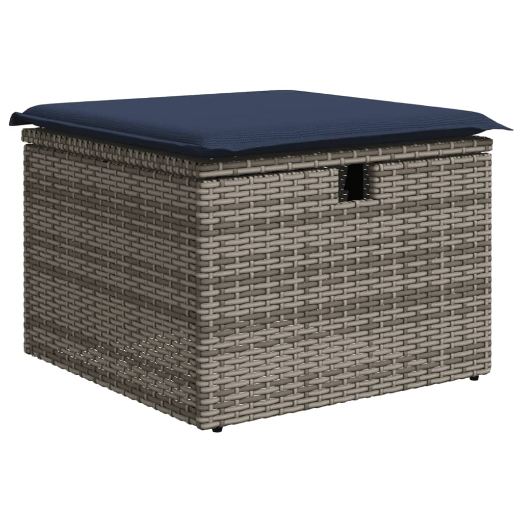 8-delige tuinbankset met kussens, grijs polyrotan is nu te koop bij PeponiXL, paradijselijk wonen!