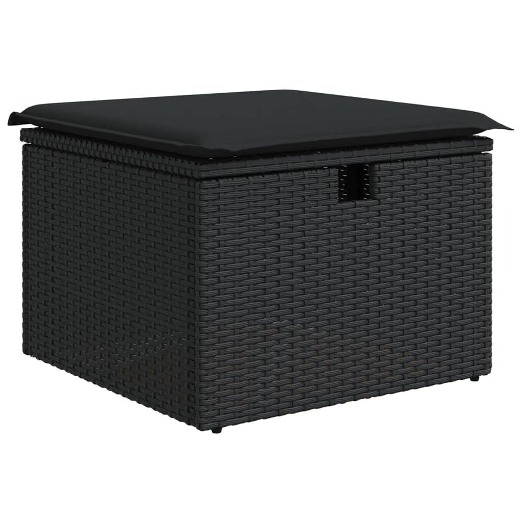 9-delige Loungeset met kussens poly rattan zwart is nu te koop bij PeponiXL, paradijselijk wonen!
