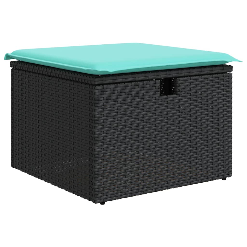 6-delige tuinbankset met kussens van zwart polyrotan is nu te koop bij PeponiXL, paradijselijk wonen!