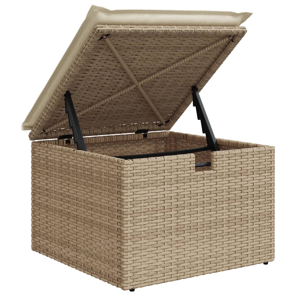 8-delige Loungeset met kussens poly rattan beige is nu te koop bij PeponiXL, paradijselijk wonen!