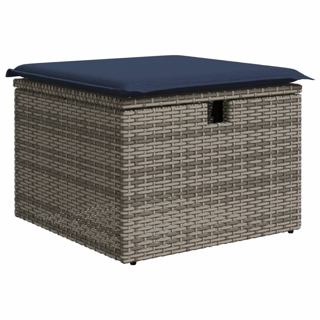 8-delige tuinbankset met kussens, grijs polyrotan is nu te koop bij PeponiXL, paradijselijk wonen!