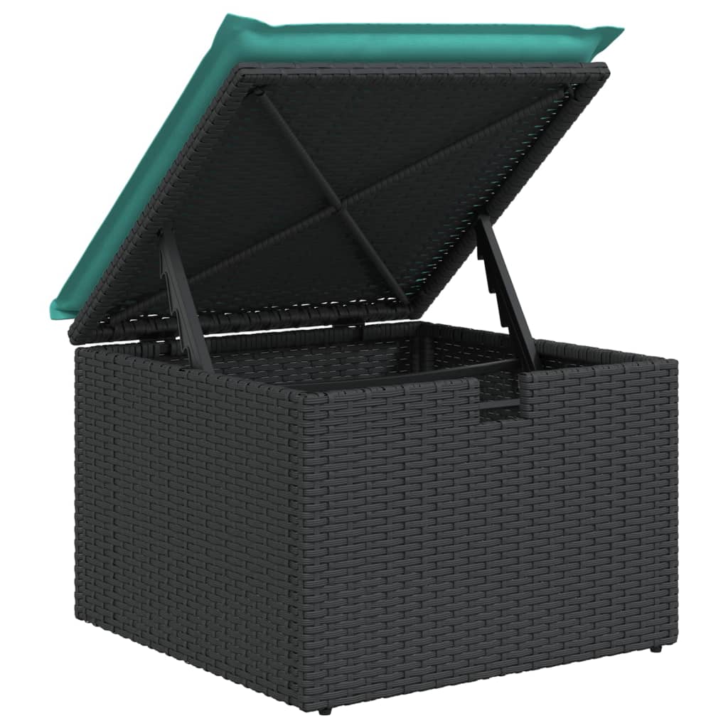 9-delige tuinbankset met kussens van zwart polyrotan is nu te koop bij PeponiXL, paradijselijk wonen!