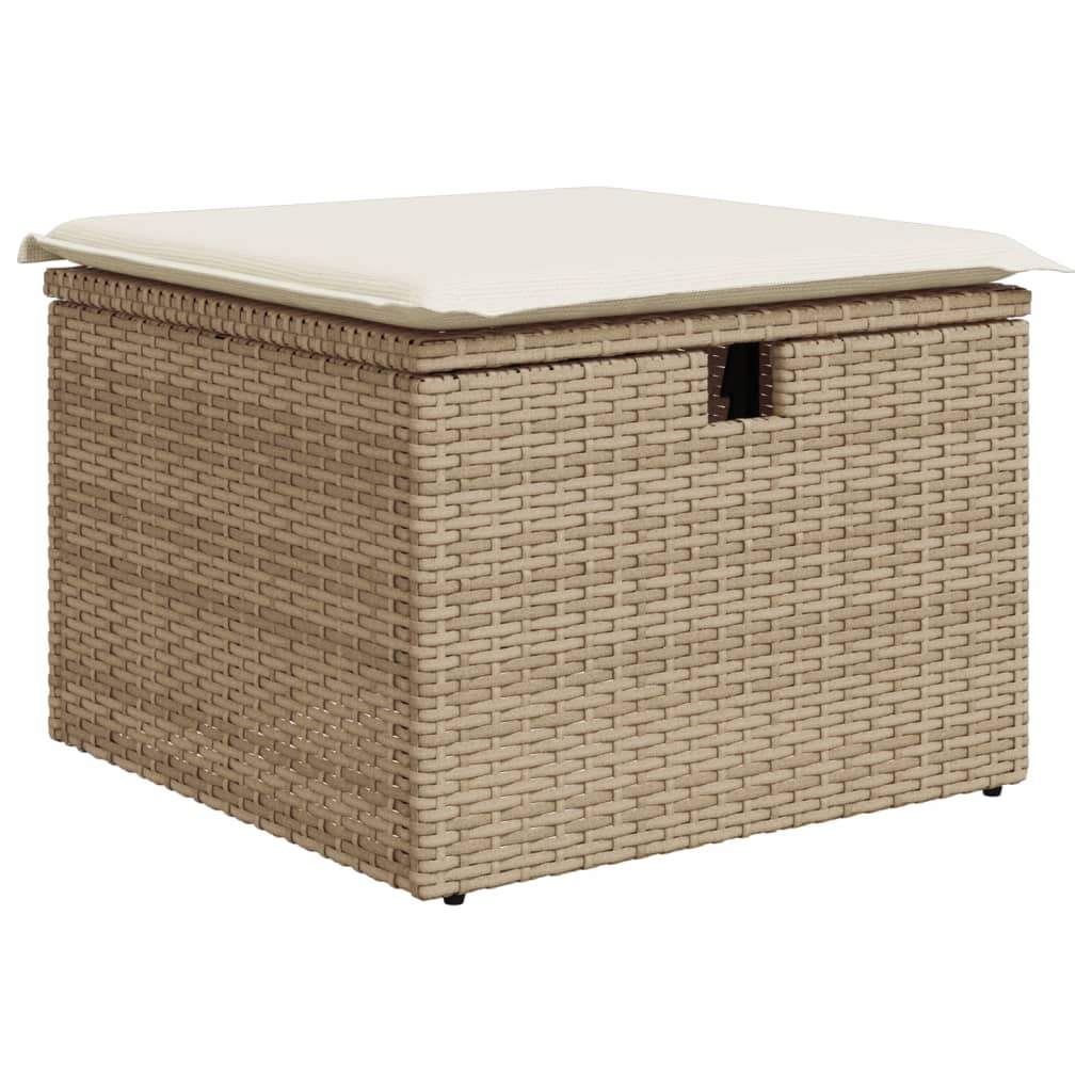 9-delige Loungeset met kussens poly rattan beige is nu te koop bij PeponiXL, paradijselijk wonen!