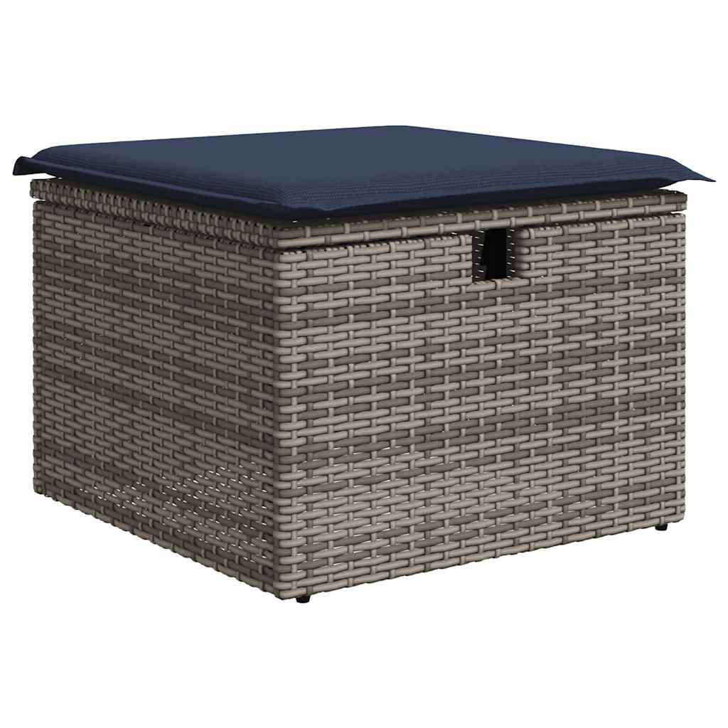8-delige tuinbankset met kussens, grijs polyrotan is nu te koop bij PeponiXL, paradijselijk wonen!