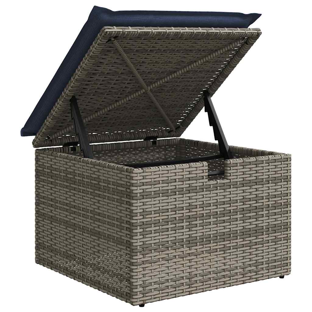 8-delige tuinbankset met kussens, grijs polyrotan is nu te koop bij PeponiXL, paradijselijk wonen!