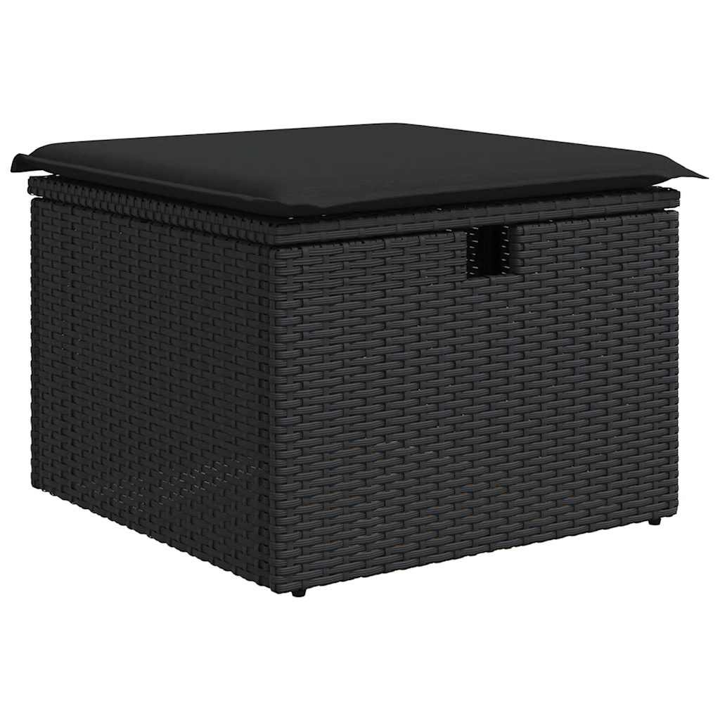 9-delige Loungeset met kussens poly rattan zwart is nu te koop bij PeponiXL, paradijselijk wonen!