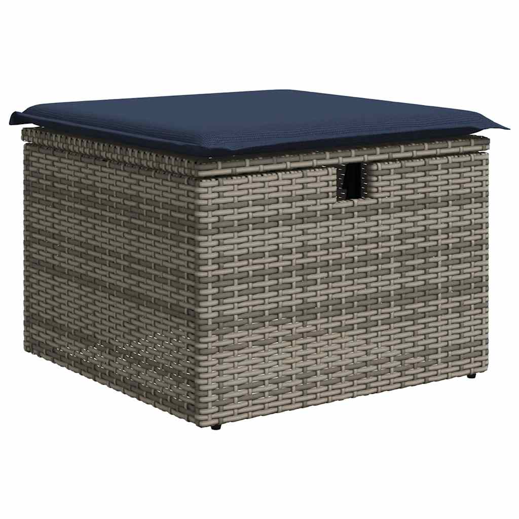 9-delige tuinbankset met kussens, grijs polyrotan is nu te koop bij PeponiXL, paradijselijk wonen!