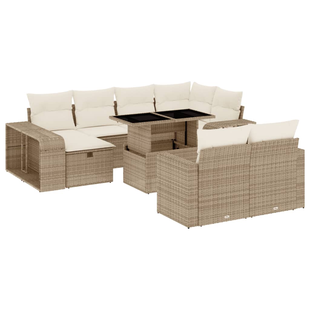 11-delige Tuinset met kussens poly rattan beige is nu te koop bij PeponiXL, paradijselijk wonen!